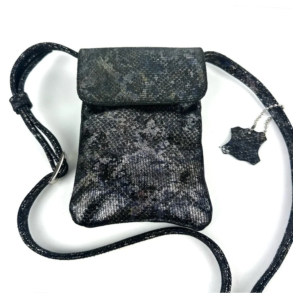 CoFi Penny Phone Crossbody Bag Genuine Leather Multicolor Boho Handbag Brand New
